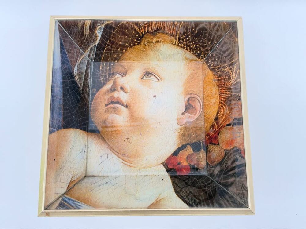 Art Van Hanging Renaissance Tray w/ Christ Child Sandro Botticelli Art Painting